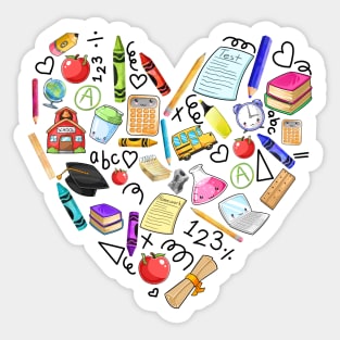 Kawaii School Teacher Heart Sticker